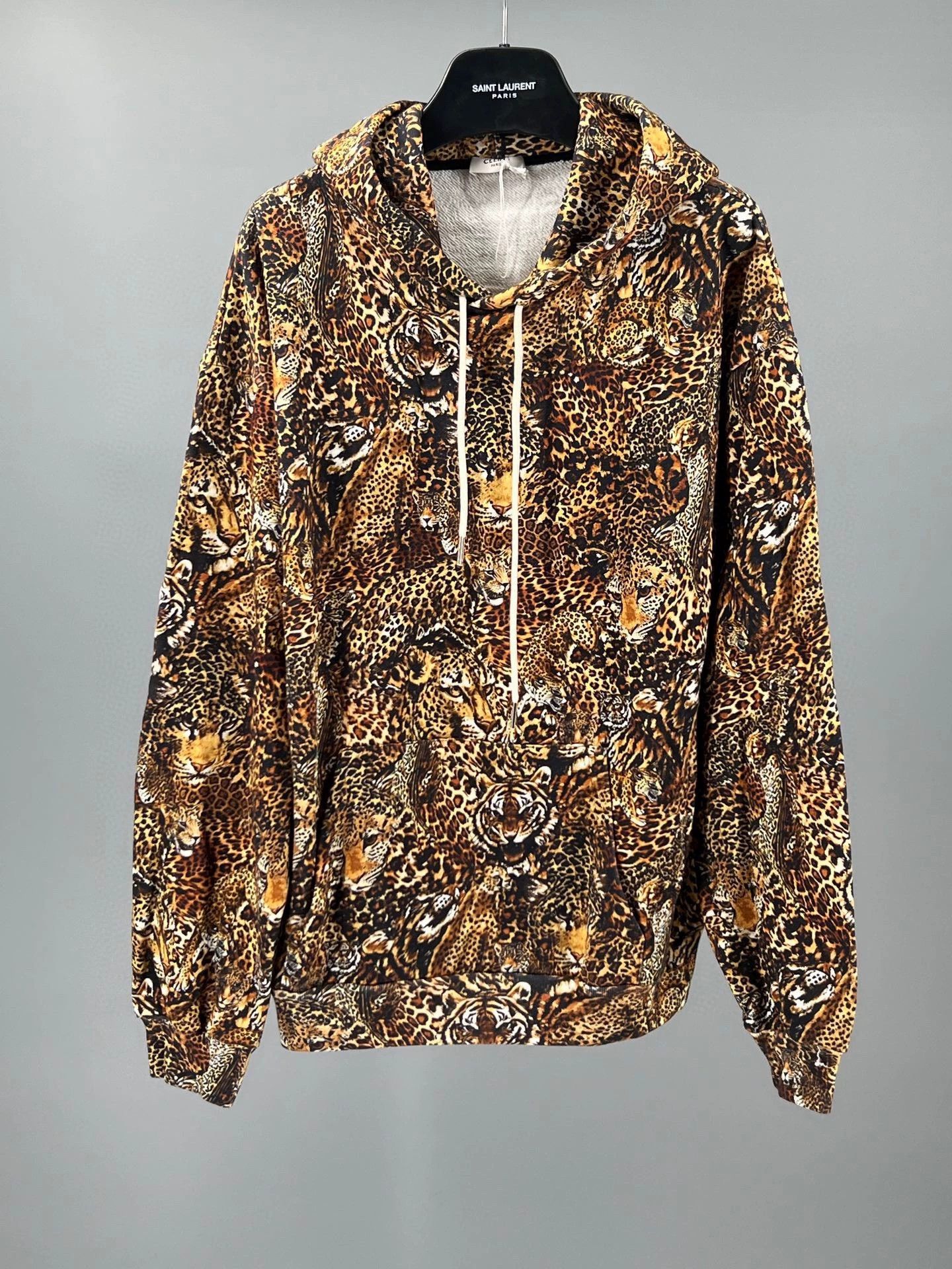 Celine celine men's cotton leopard print hoodie | Grailed