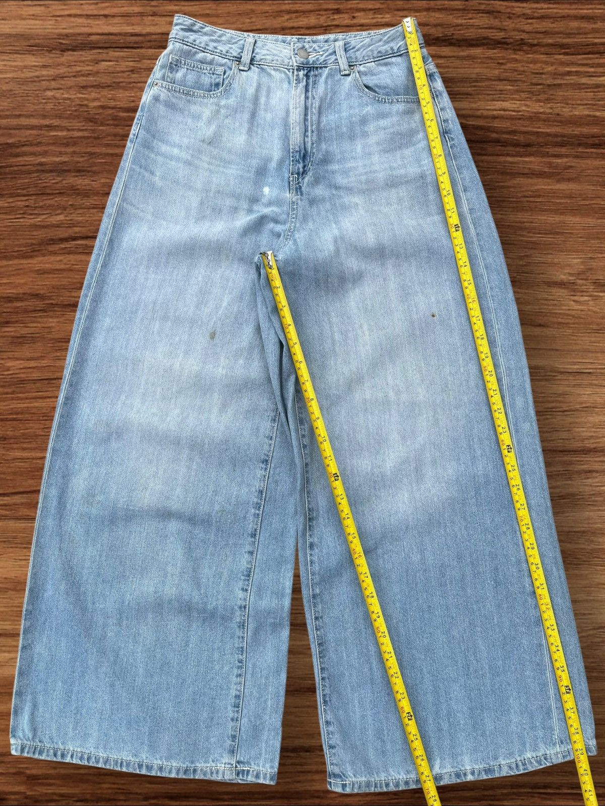 GU × Japanese Brand × Uniqlo Vintage Japanese Brand GU Super Wide Leg Blue Washed Jeans Size 26" / US 2 / IT 38 - 10 Thumbnail