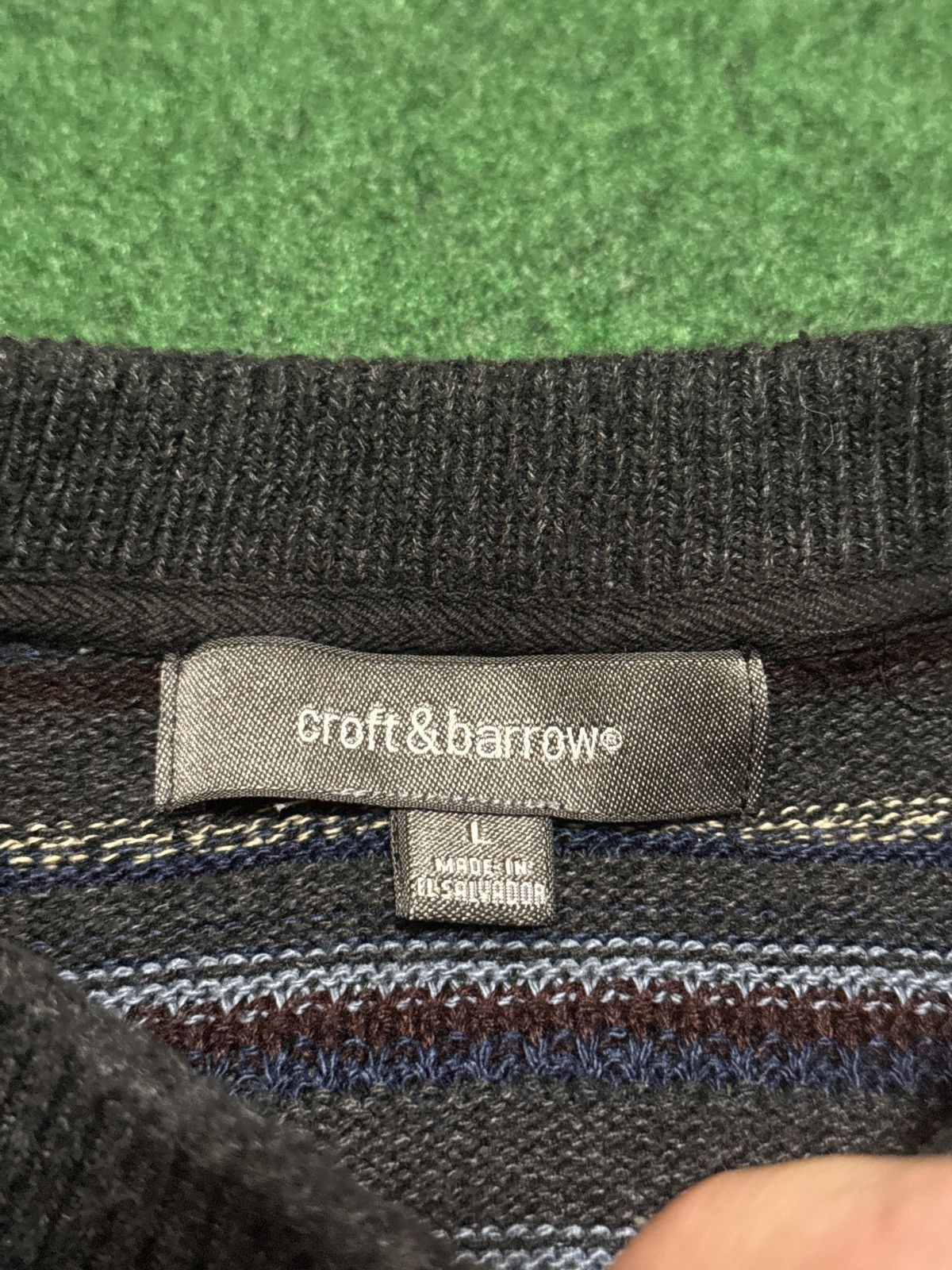 Vintage Croft & Borrow Grandpa Earth Tone Gray Brown L Knit Sweater Size US L / EU 52-54 / 3 - 2 Thumbnail
