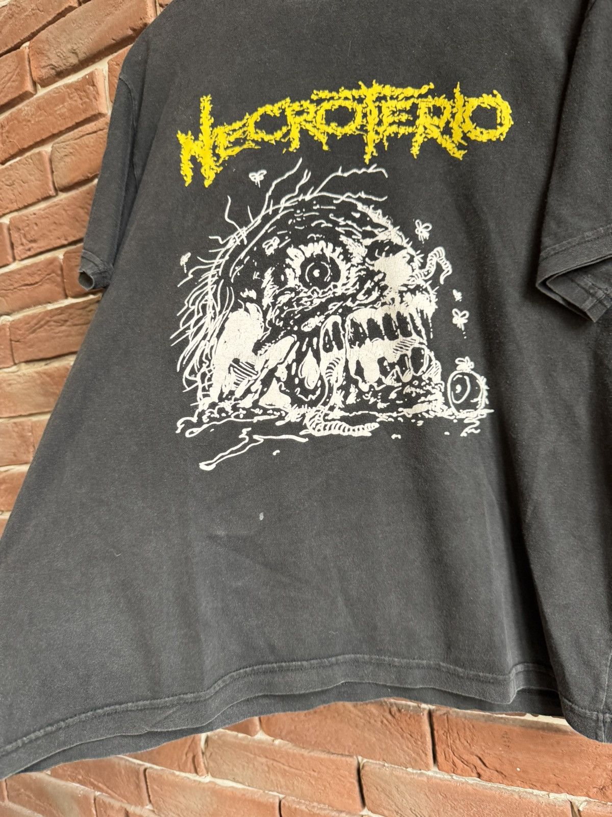Band Tees Rare 2003 Necroterio Brasil Death Metal Band Tee L Black 00s Size US L / EU 52-54 / 3 - 4 Thumbnail