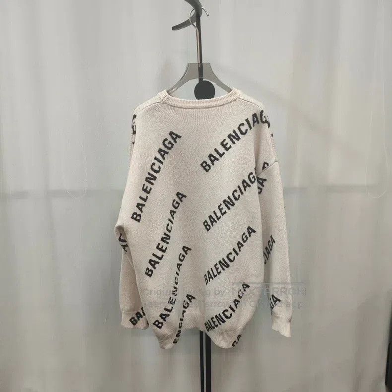 Balenciaga Balenciaga Cashmere Full Print Logo Long Sweater Size XS W Size US XS / EU 42 / 0 - 2 Thumbnail