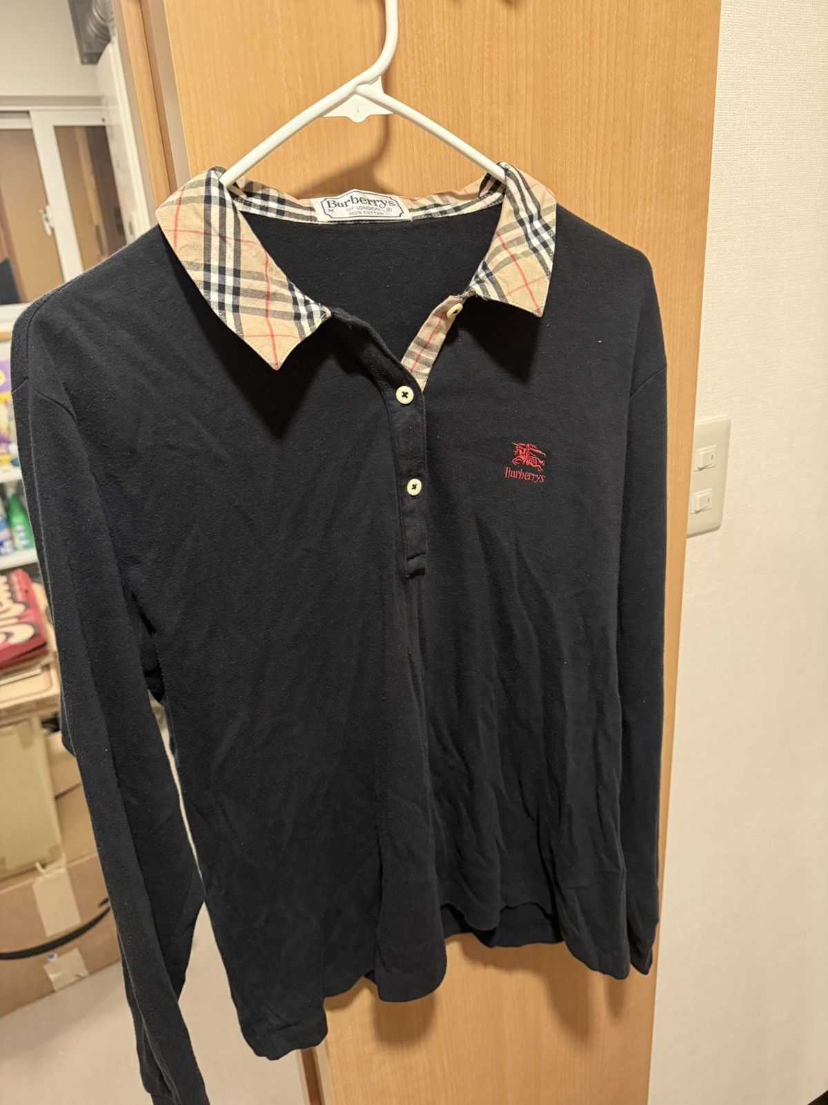 Vintage burberry L/S polo