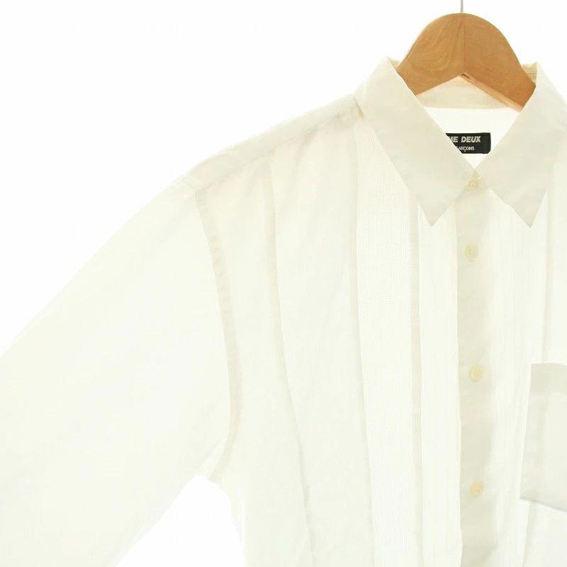 Comme des Garcons Homme Deux Shirt Long Sleeve Striped Cotton Button Up White Size US S / EU 44-46 / 1 - 3 Thumbnail