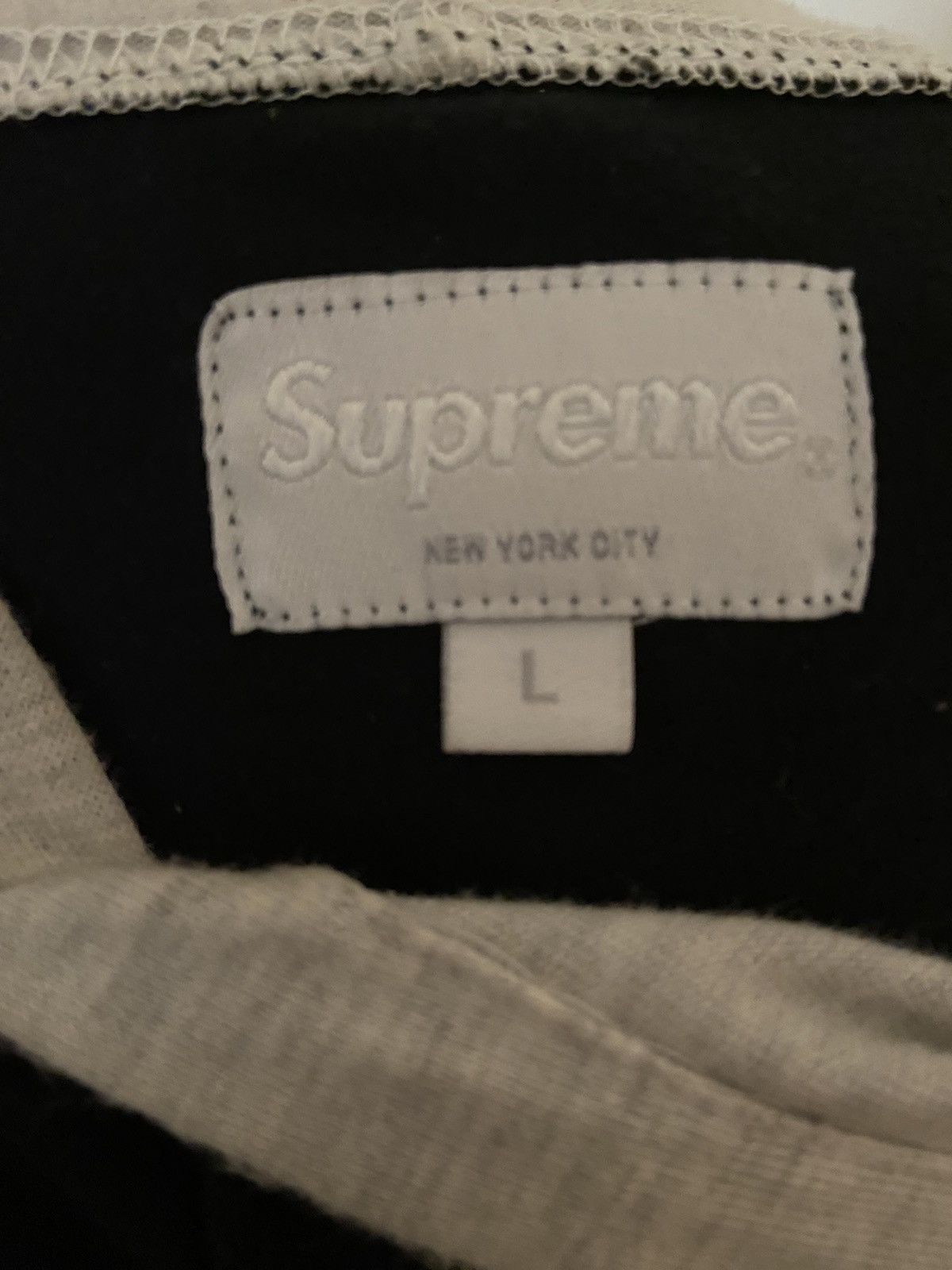 Supreme Supreme Long Sleeve Hoodie Black Gray Hood Large Size US L / EU 52-54 / 3 - 3 Thumbnail