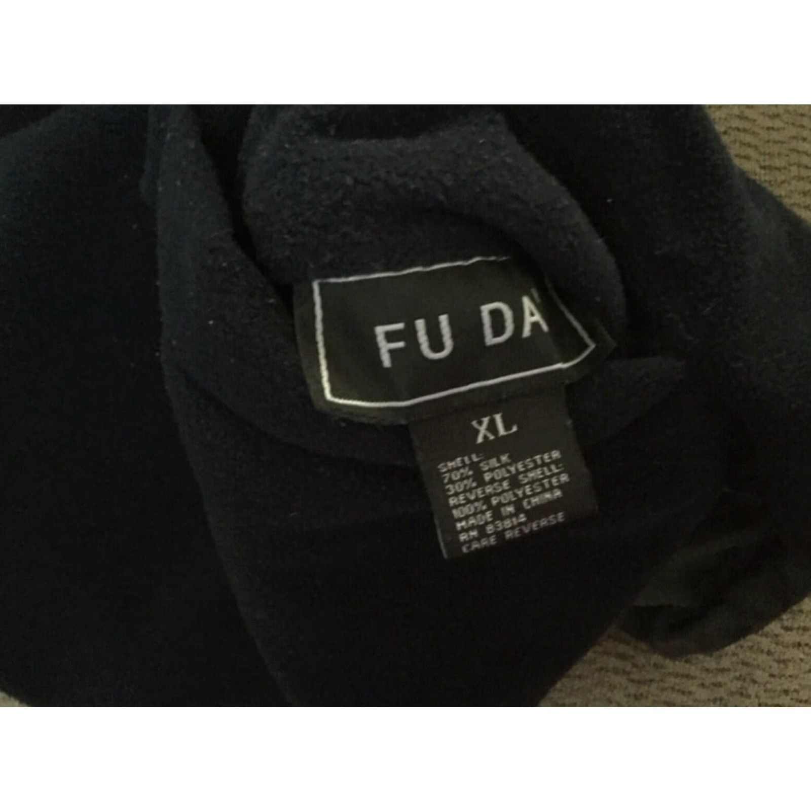 X-LARGE FU DA NAVY X-Large Womens Silk Blend Reversible Jacket Zip Embossed Navy Color Embossed Zip Jacket Reversible Silk Blend Size XL / US 12-14 / IT 48-50 - 6 Thumbnail