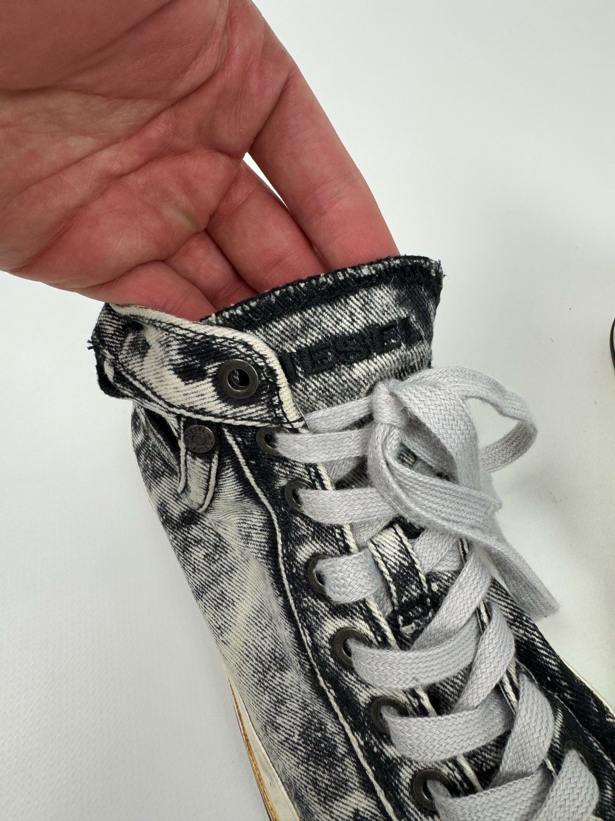 Diesel Diesel Exposure IV Jeans Black/White Denim Sneakers Size US 8.5 / IT 38.5 - 9 Thumbnail