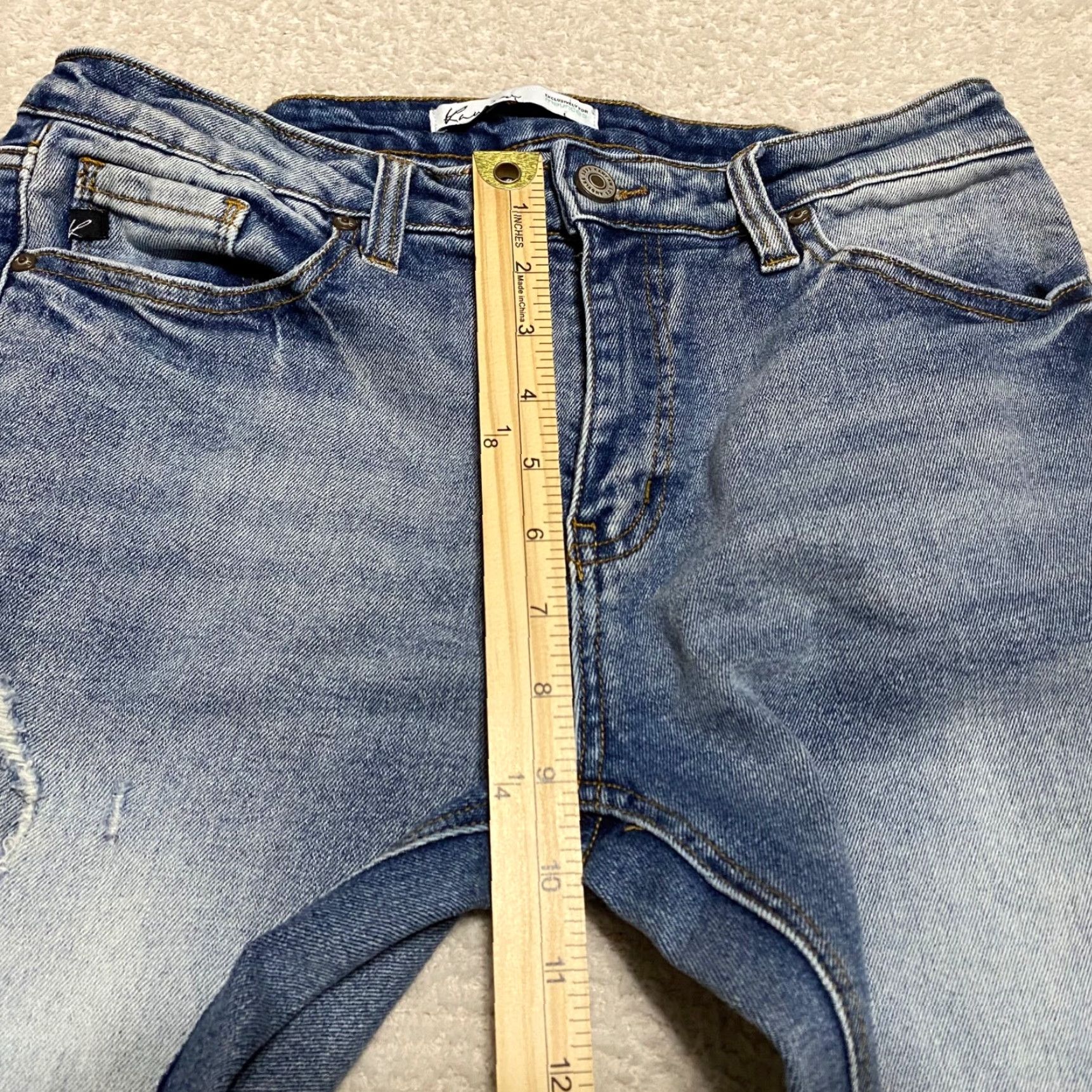 Vintage Kancan Womens Jeans 27 Blue Denim Mid Rise Skinny Distressed Size 27" / US 4 / IT 40 - 4 Thumbnail