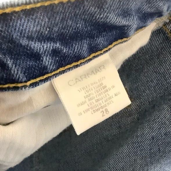 Vintage CARMAR Jeans Womens 28 High Waisted Straight Leg Distressed Crop Blue Size 28" / US 6 / IT 42 - 6 Thumbnail