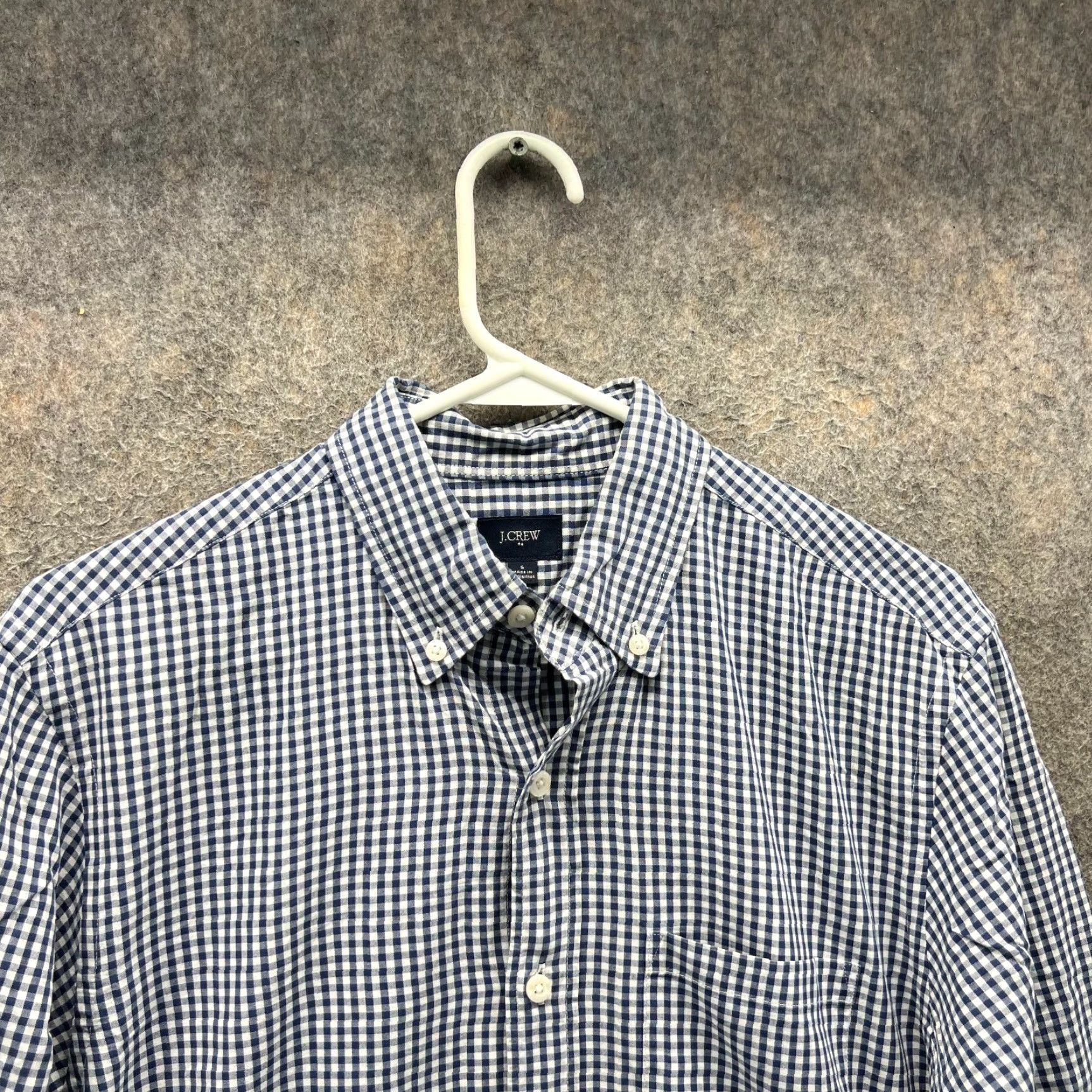 J.Crew J.CREW Shirt Mens Small Blue White Button-Down Gingham Dress Oxford Classic Shirt Size 36R - 5 Thumbnail
