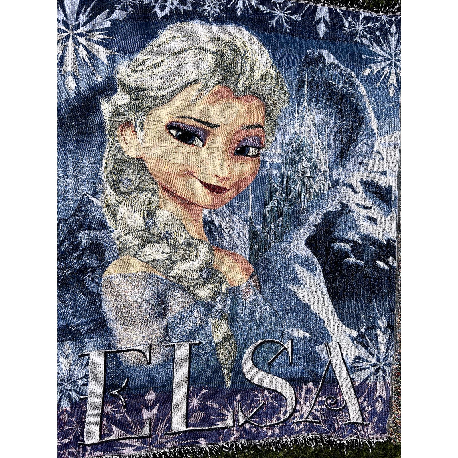 Disney × Vintage Disney Frozen Elsa Woven Tapestry Throw Blanket Size ONE SIZE - 3 Thumbnail