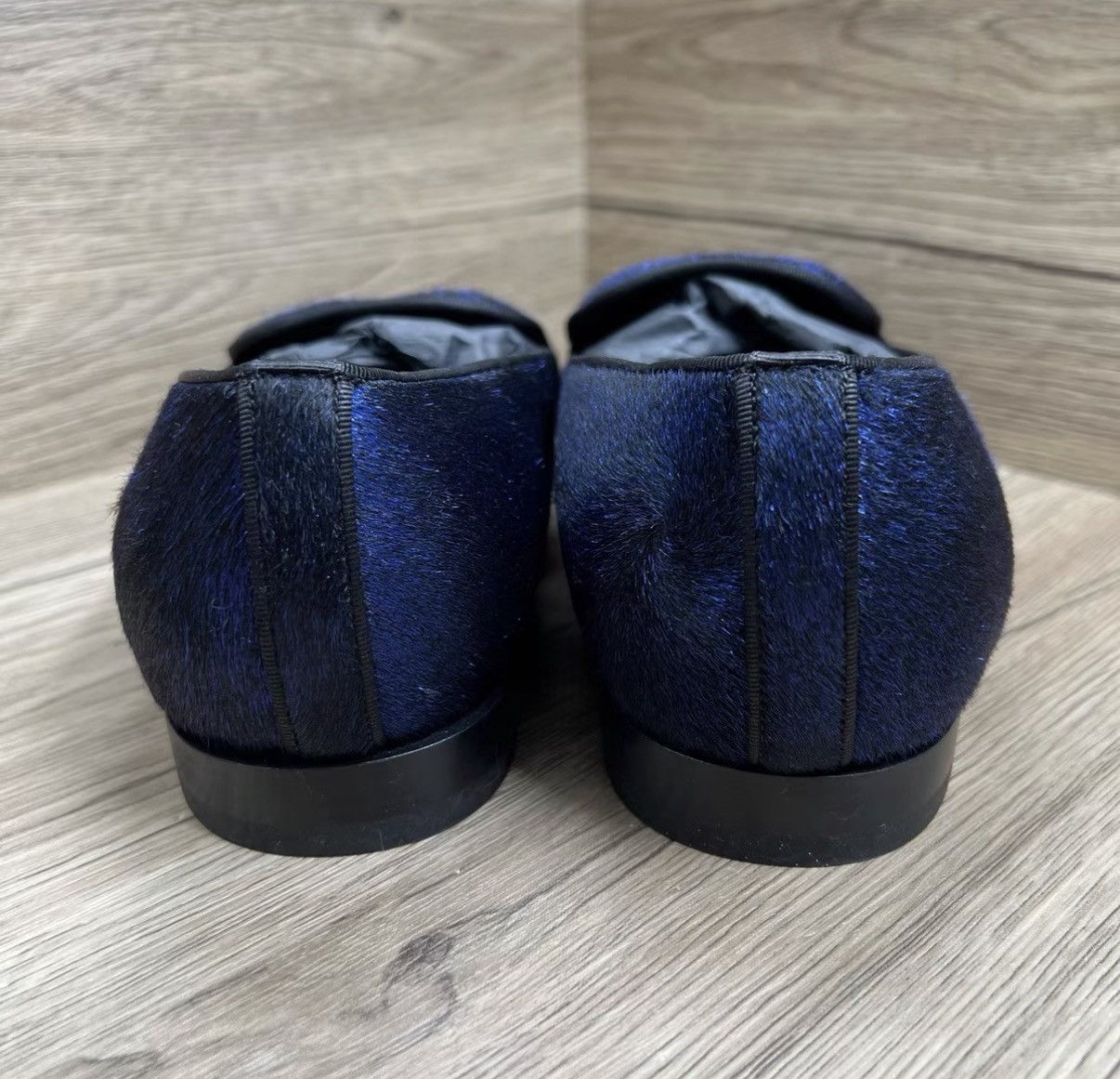 Louis Vuitton Louis Vuitton Auteuil Blue & Gold Embroidered Loafers J41 Size US 7 / EU 40 - 4 Thumbnail