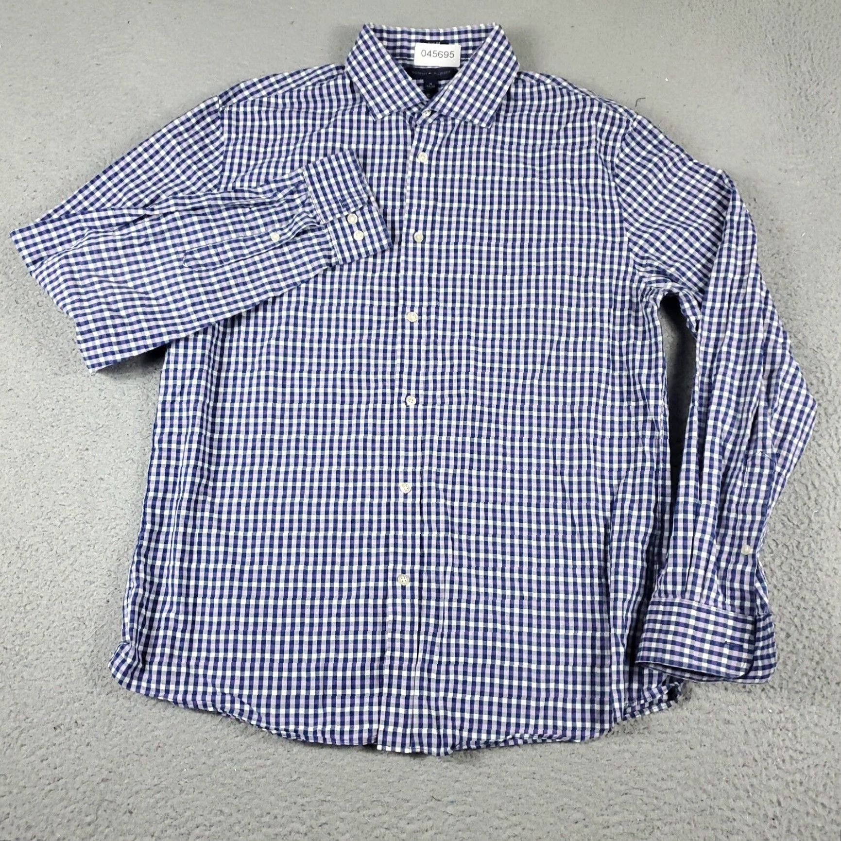 Tommy Hilfiger VINTAGE? No—Tommy Hilfiger Shirt Mens Large Blue Purple Check Casual Button Up Long Sleeve Size US L / EU 52-54 / 3 - 2 Thumbnail