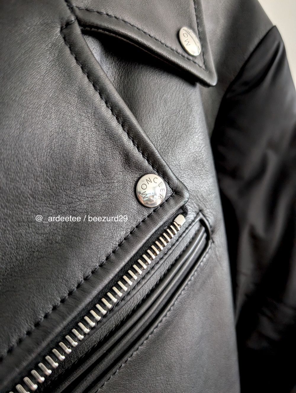 Moncler *NEW* $6K LEATHER/DOWN PAVOT BIKER PUFFER JACKET Size US M / EU 48-50 / 2 - 15 Thumbnail