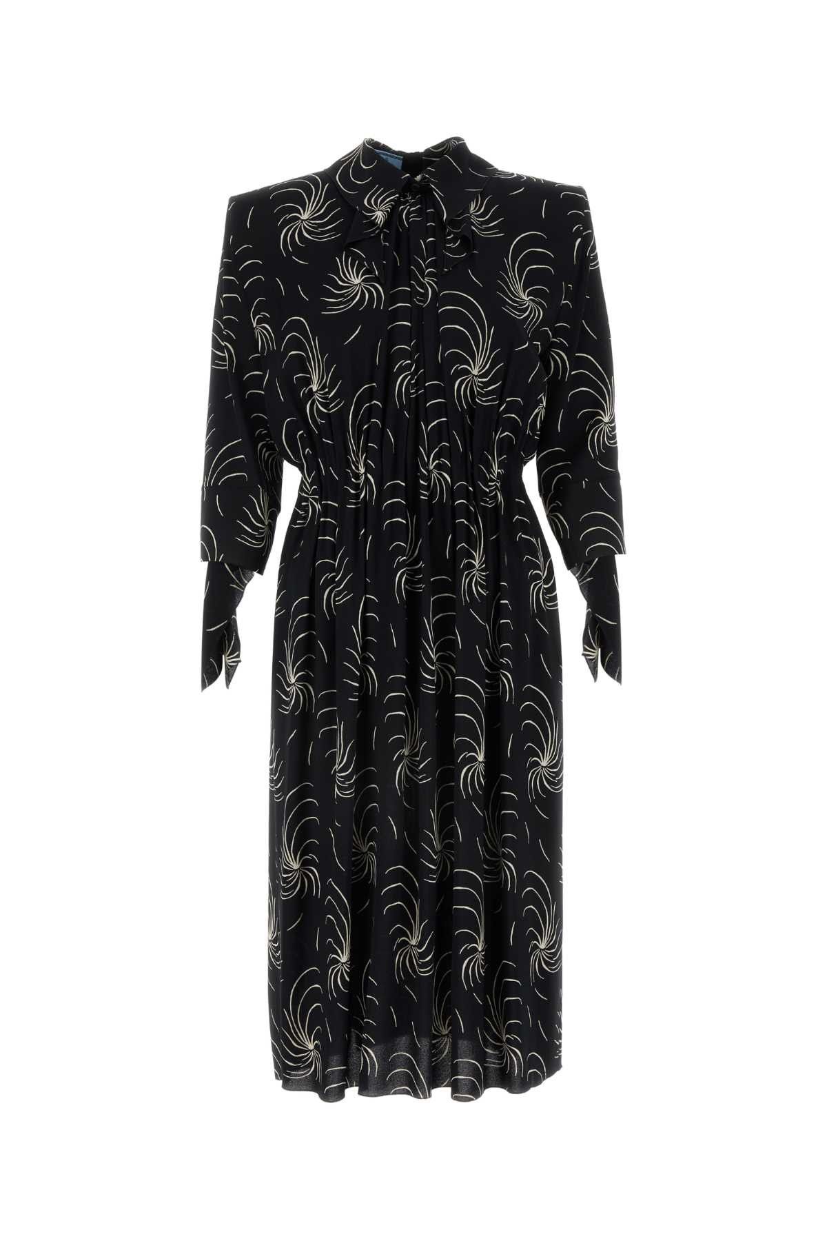 Image of Prada Printed Crepe Shirt Dress, Women's (Size Small)