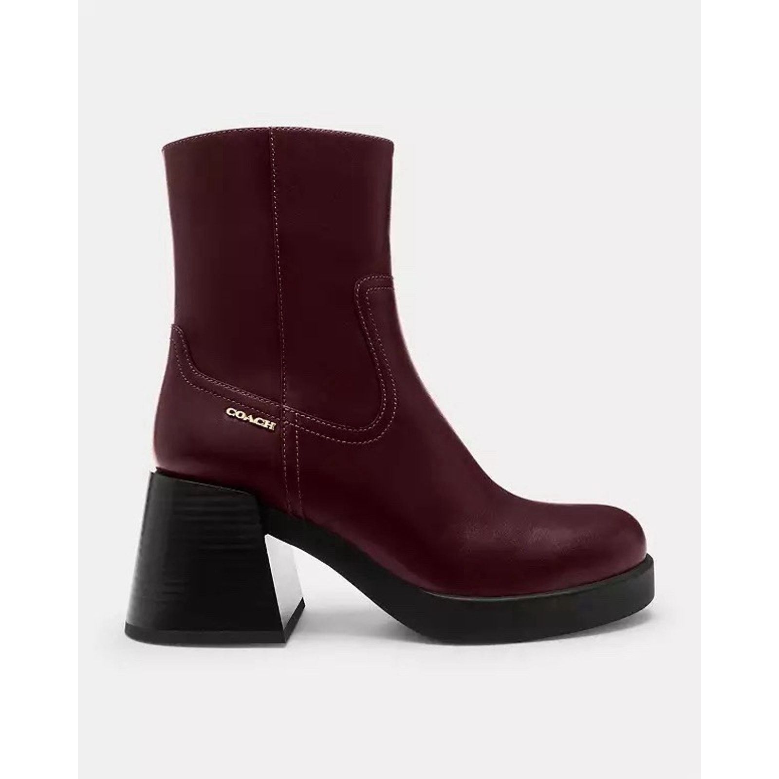 Coach NEW COACH Women's Block Heel Boot Dark Wine CCH17 Size 6 Size US 6 / IT 36 - 7 Thumbnail