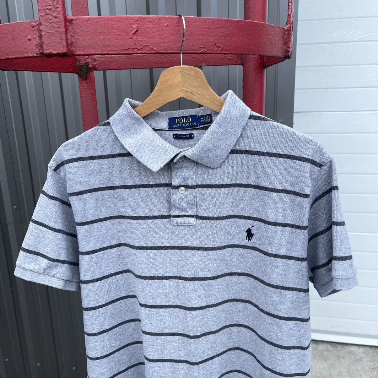 Polo Ralph Lauren POLO RALPH LAUREN STRIPED GRAY POLO SHIRT OLD MONEY PREPPY Size US XL / EU 56 / 4 - 2 Thumbnail