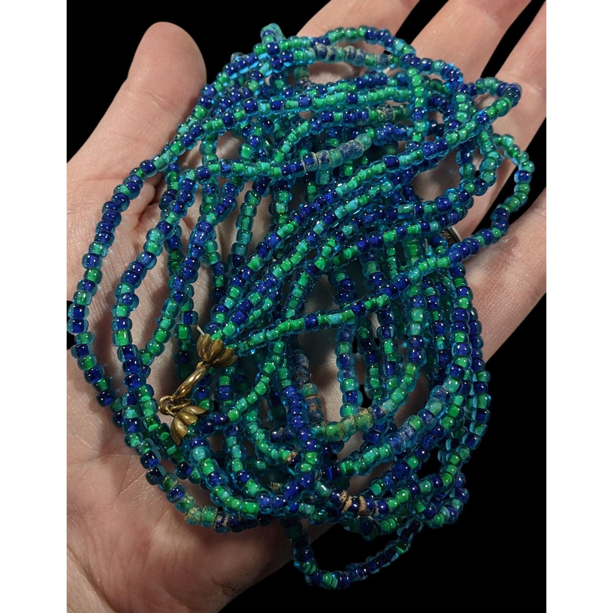 Other Elegant Mermaidcore Blue And Green Glass Multilayer Opera Ne Size ONE SIZE - 3 Thumbnail