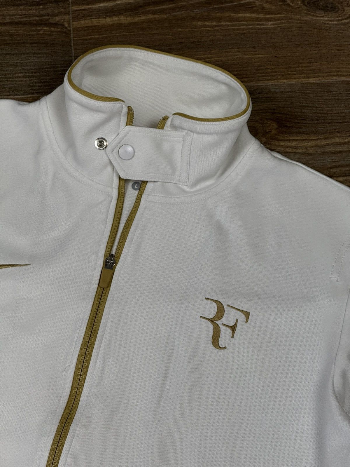 Nike Nike RF Roger Federer Wimbeldon 2010 White Zip Track Jacket Size US L / EU 52-54 / 3 - 6 Thumbnail