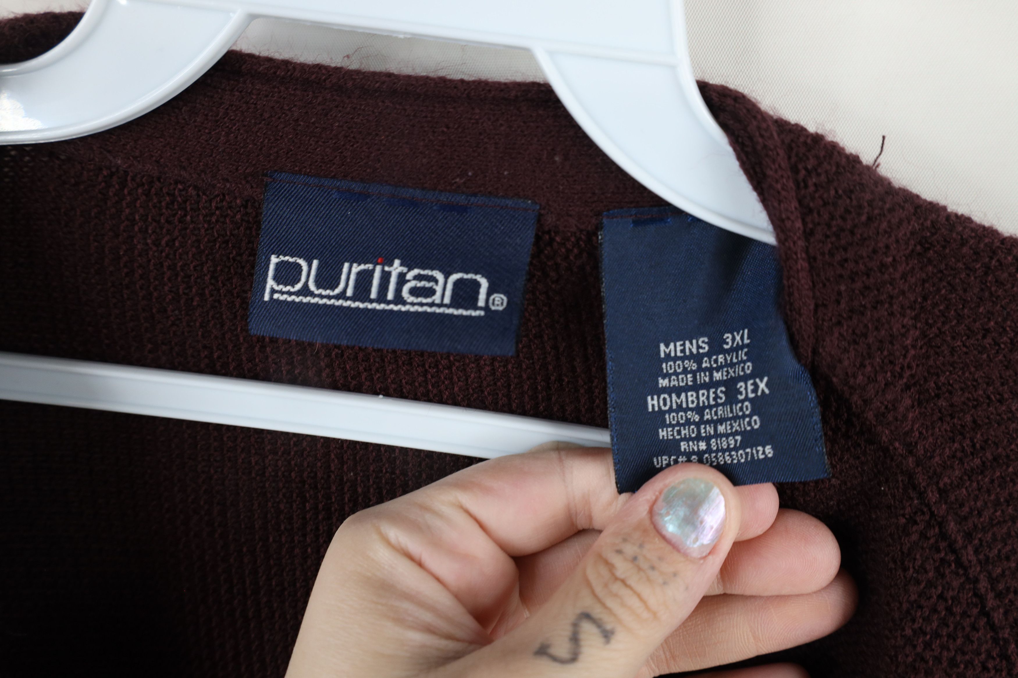 Vintage Vintage 90s Streetwear Knit Button Cardigan Sweater Maroon Size US XXL / EU 58 / 5 - 7 Thumbnail