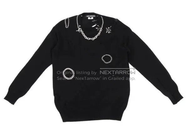 Junya Watanabe Junya Watanabe Black vintage decorative design sweater Size S / US 4 / IT 40 - 2 Thumbnail