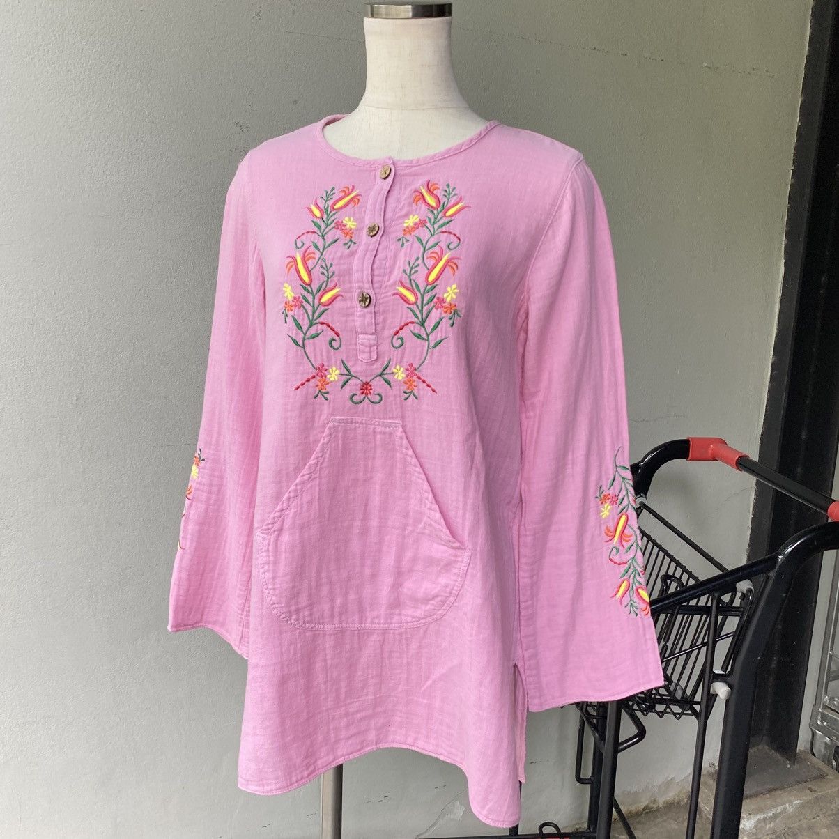 Hysteric Glamour HYSTERIC GLAMOUR Light Pink Floral Embroidered Tunic Size M / US 6-8 / IT 42-44 - 14 Thumbnail