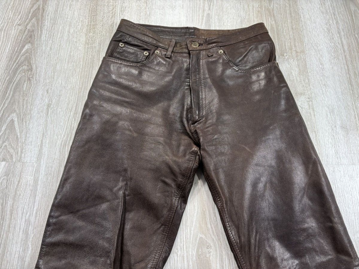 Genuine Leather × Leather × Vintage Womens biker motorcycle leather pants Apollo Size 29 Size 24" / US 00 / IT 34 - 4 Thumbnail
