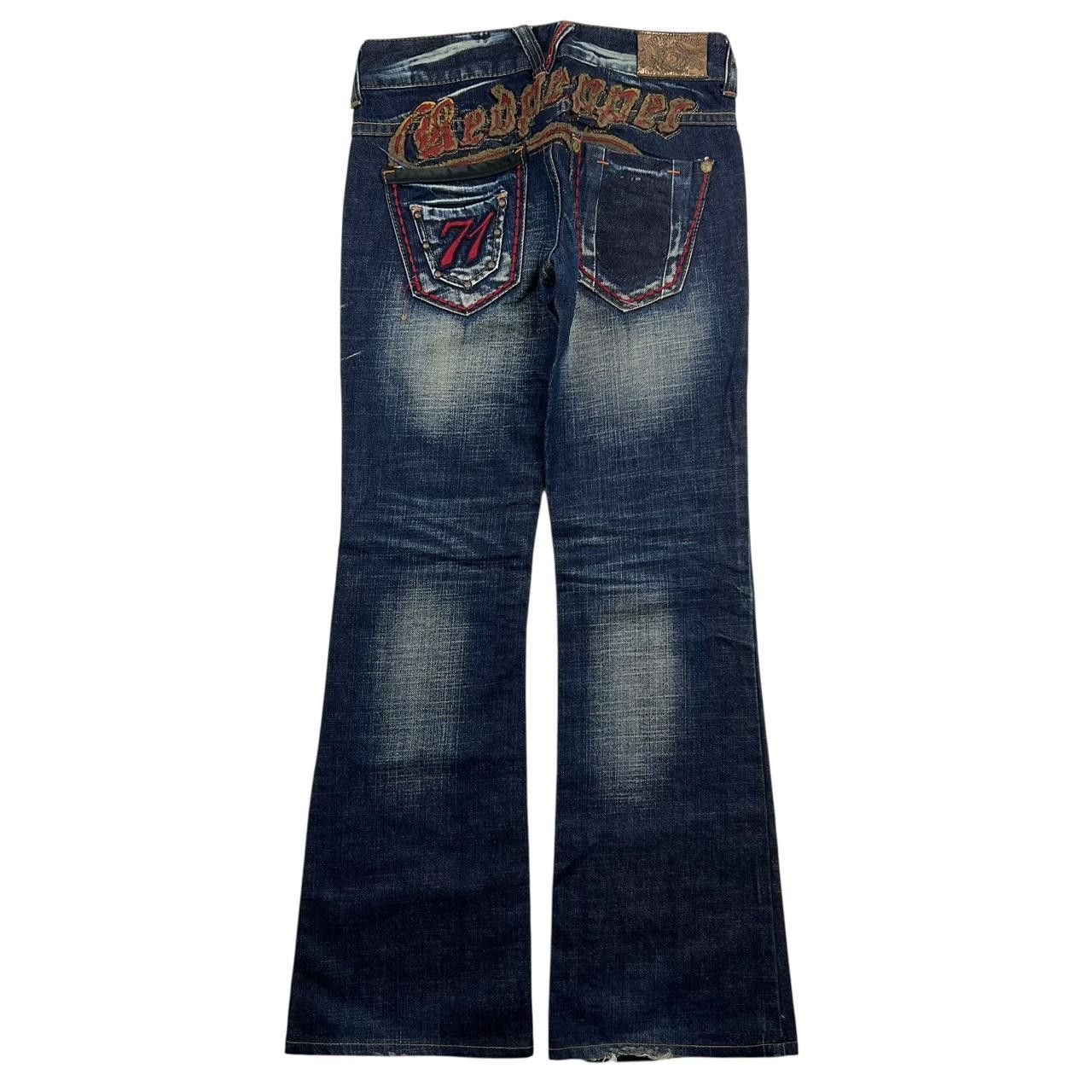 Japanese Brand Vintage Women’s Red Pepper Embroidered Flared Jeans Waist 27 Size 27" / US 4 / IT 40 - 1 Thumbnail