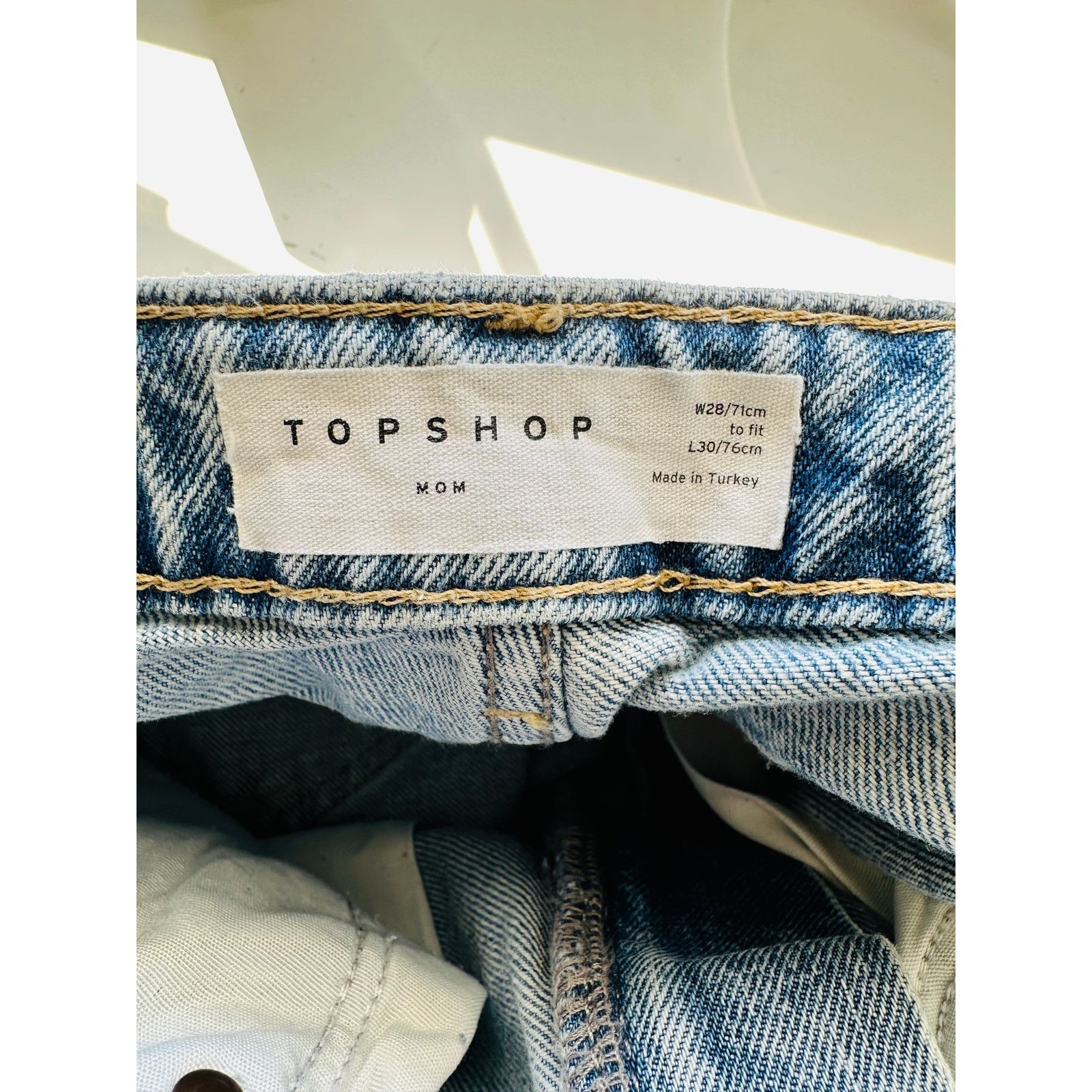 Topshop Topshop High-Waist Mom Jeans Blue W28 L30 Distressed Ripped Size 28" / US 6 / IT 42 - 7 Thumbnail