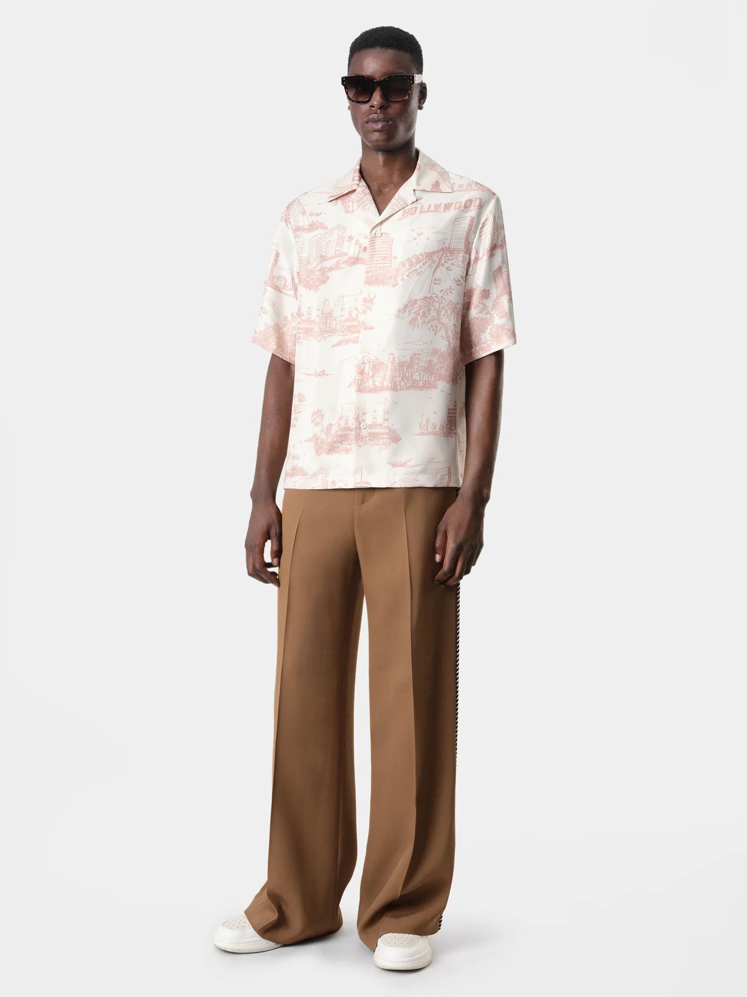 Amiri o1orln1025 LA Landmark Bowling Shirt in Light Pink/White Size US L / EU 52-54 / 3 - 2 Thumbnail