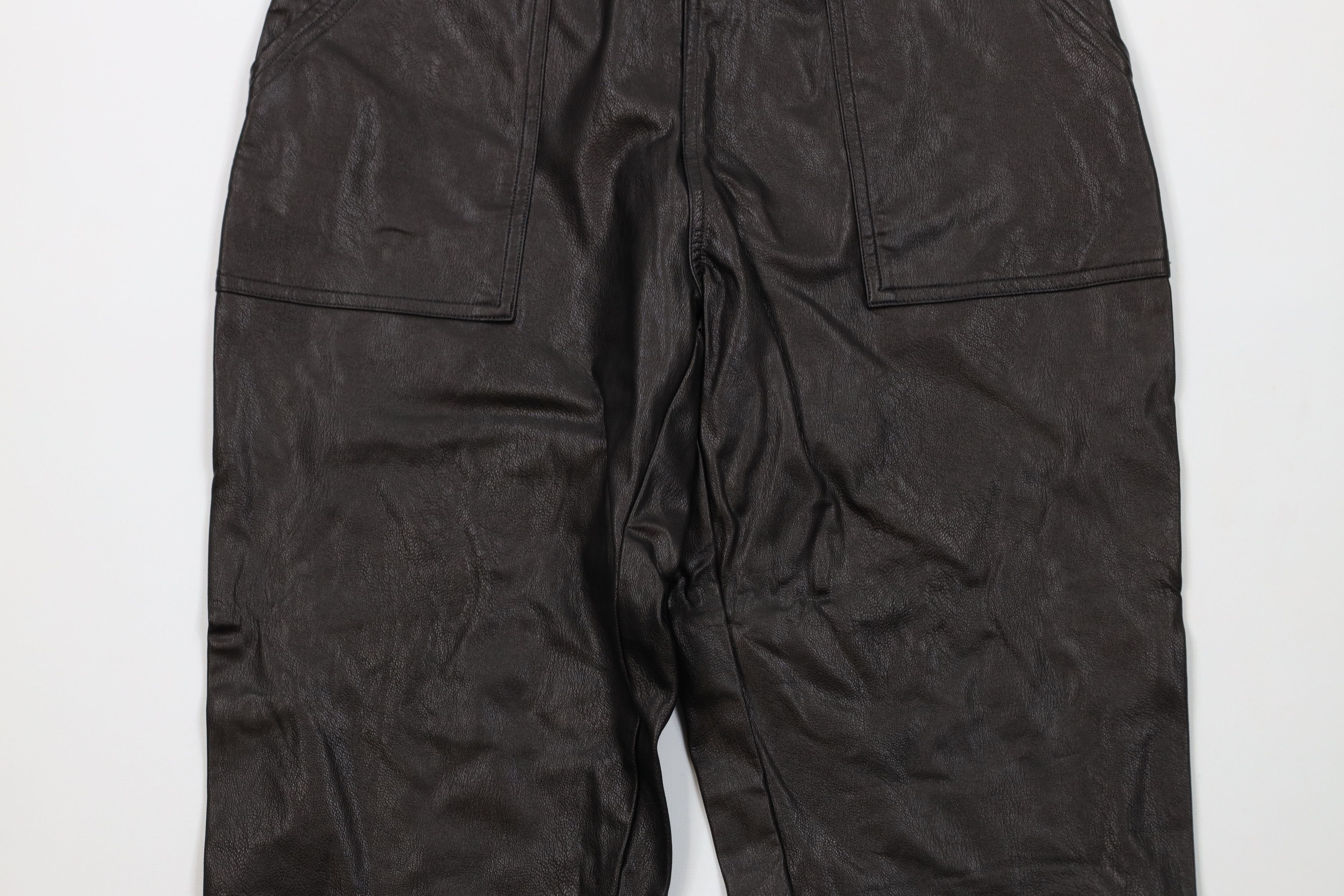 Vintage Spanx Faux Leather Like Joggers Pants Black Noir Cuffed Size 28" / US 6 / IT 42 - 3 Thumbnail