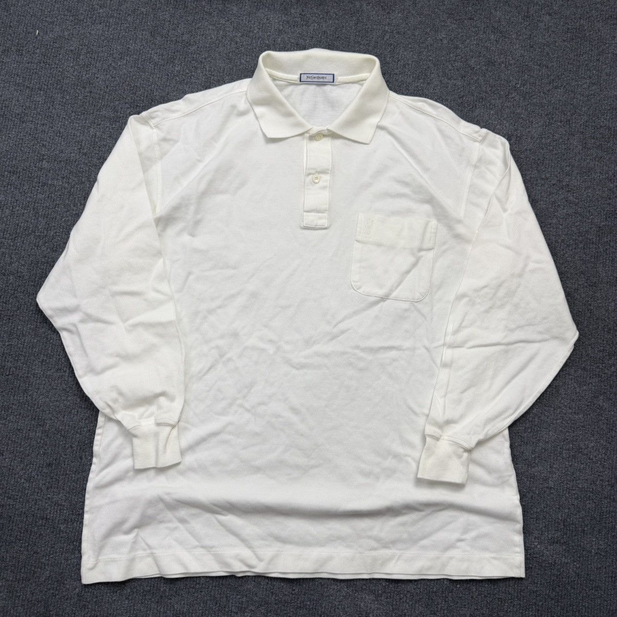 Yves Saint Laurent Yves Saint Laurent Long Sleeve Polo Shirt Size US L / EU 52-54 / 3 - 1 Thumbnail