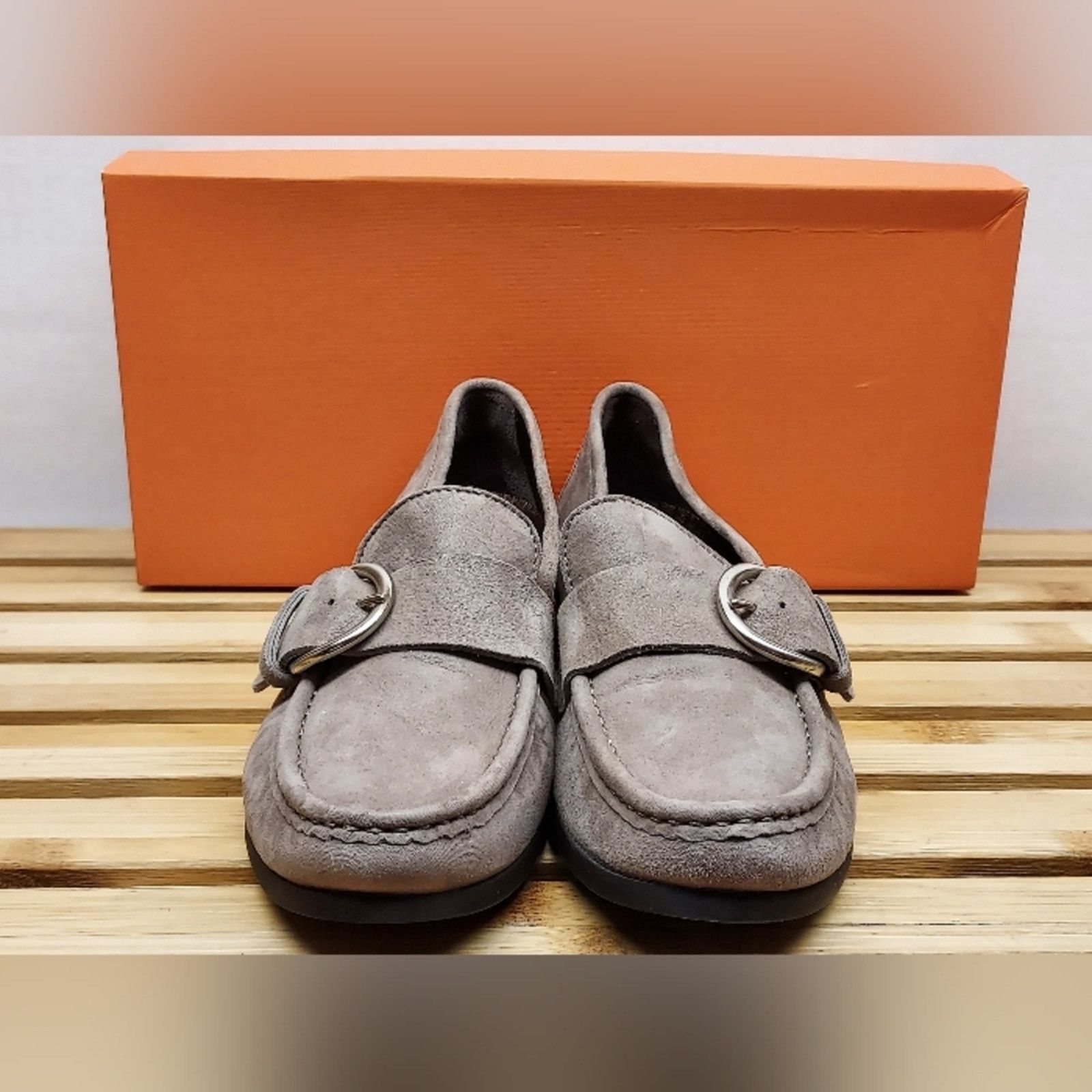 AGL AGL Womens Ginger Suede Buckle Flat Shoes Size 36.5 (6.5) Size US 6.5 / IT 36.5 - 6 Thumbnail