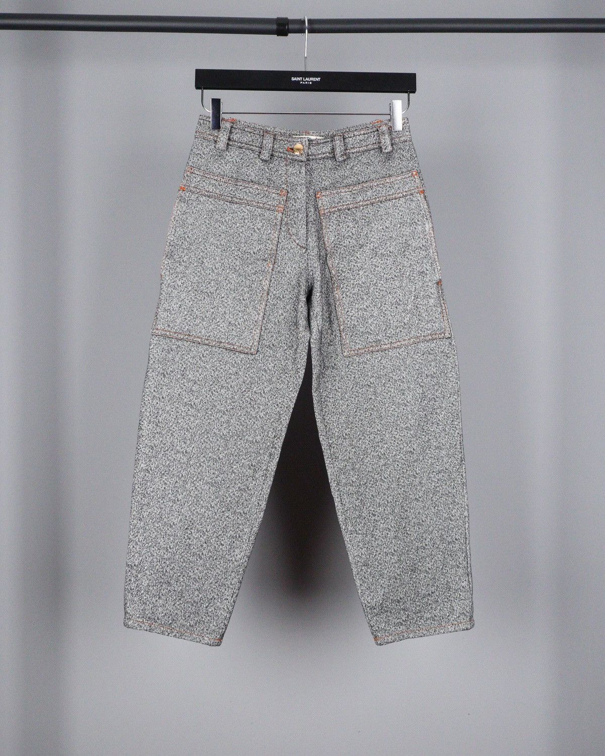 image of Acne Studios Baggy Melange Grey Trousers Pants, Women's (Size 26)