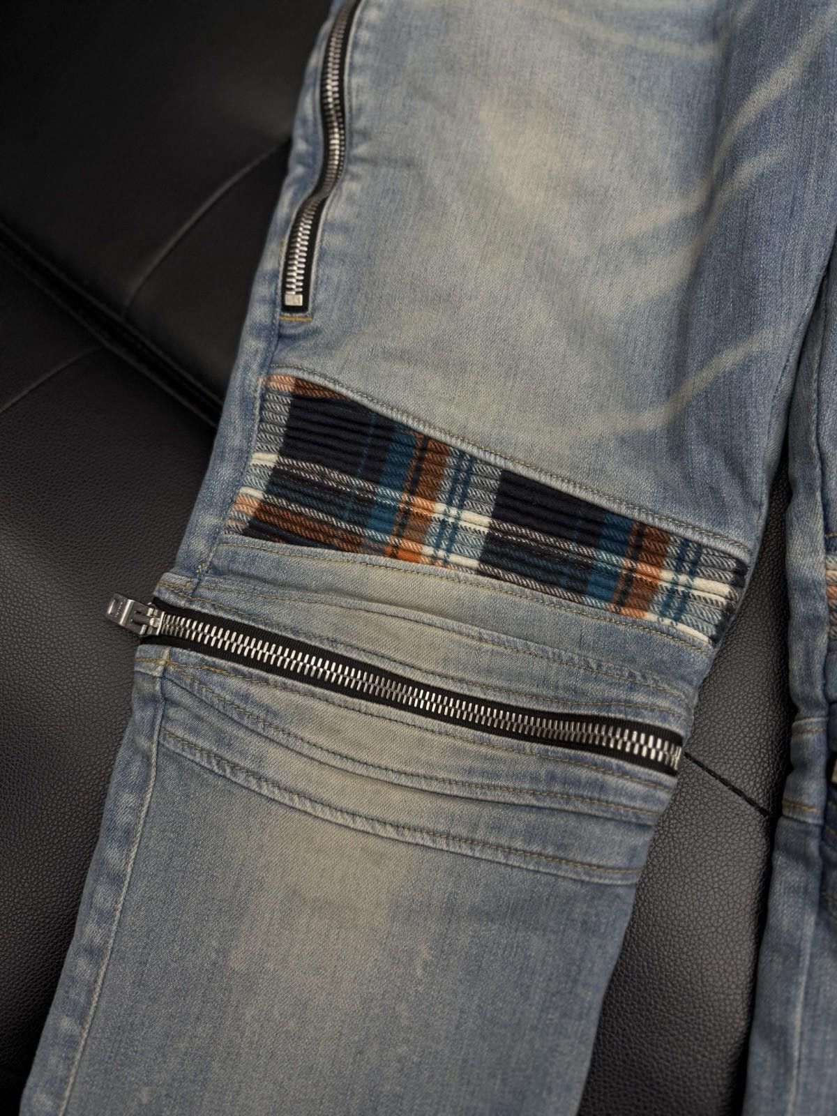Amiri Size 38 - Amiri Blue Leg Logo Zipper Jeans Size US 38 / EU 54 - 4 Thumbnail