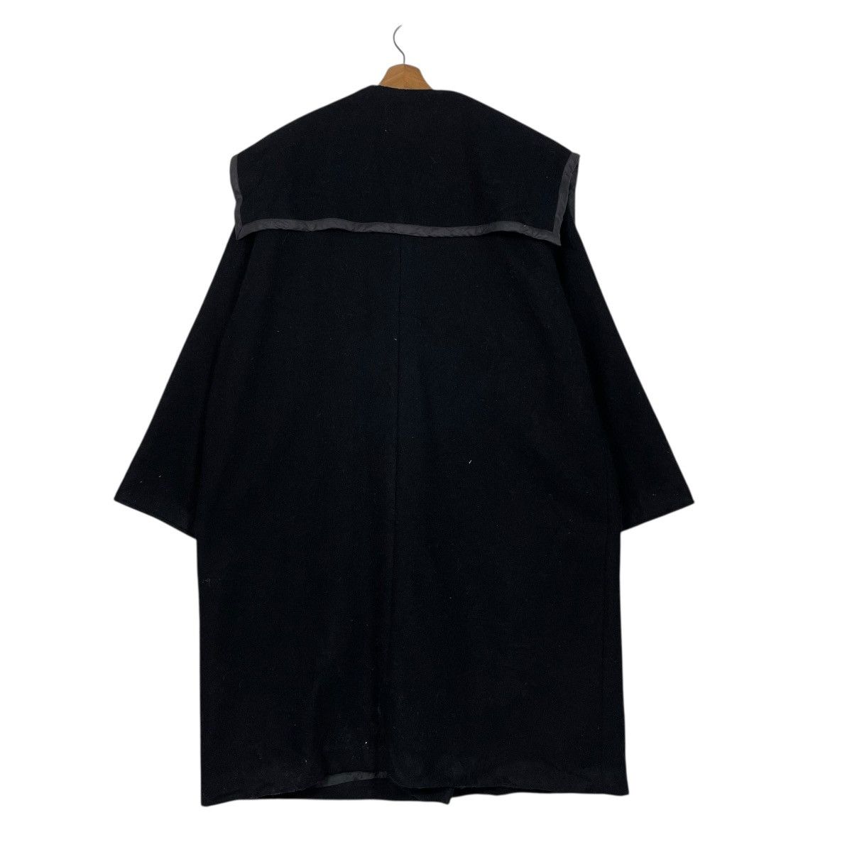 Japanese Brand Nice Design Emico Black Wool Overcoat Size M / US 6-8 / IT 42-44 - 8 Thumbnail