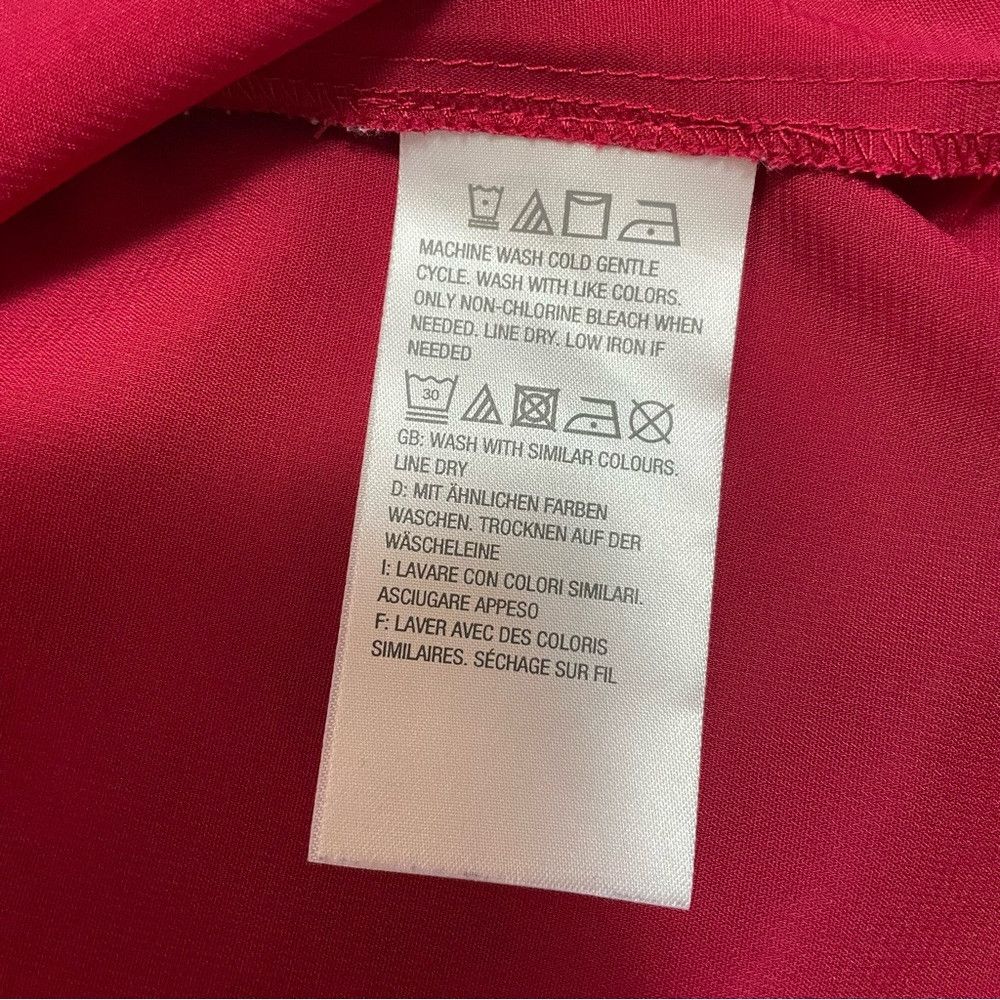 Halston H by Halston Red Sheer Layered V-Neck Tunic Top | Size 1X Size XL / US 12-14 / IT 48-50 - 6 Thumbnail