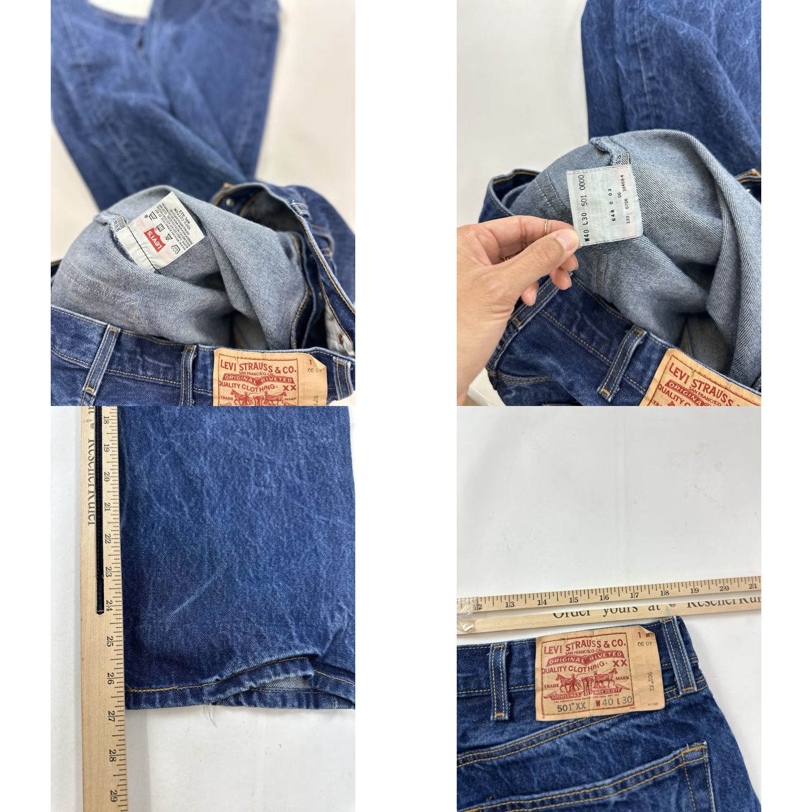 Levi's VINTAGE Levi’s 501 Jeans Mens 37x27 Blue Dark Wash 40x30 Denim Jeans Boy? Size US 37 - 8 Thumbnail