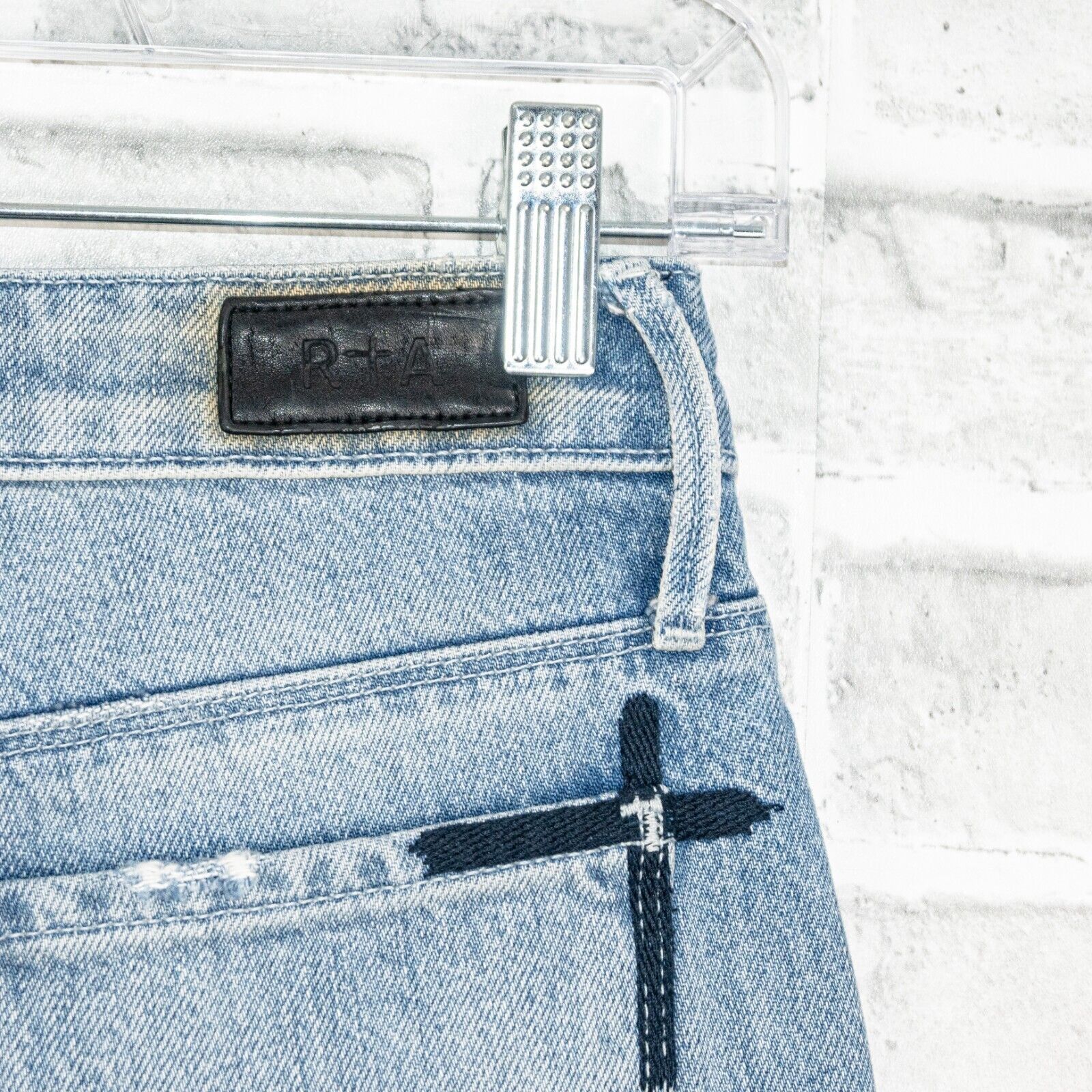 Rta RtA Straight Leg Denim Jeans Distressed Ripped light wash Size 23" - 10 Thumbnail