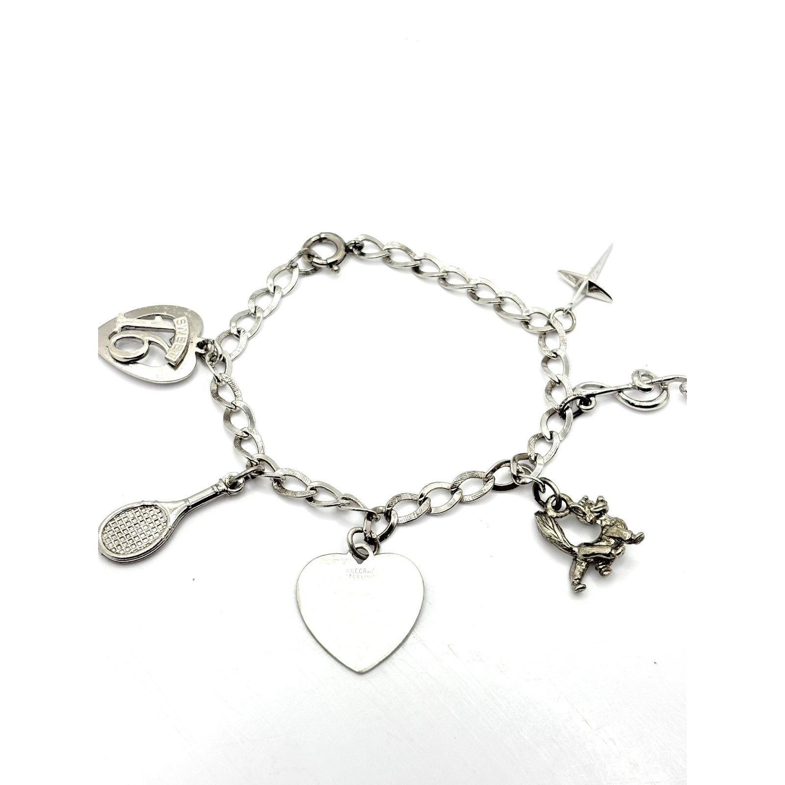Vintage VINTAGE Sterling Silver Sweet 16 Themed Multi Charm Bracelet Size ONE SIZE - 2 Thumbnail