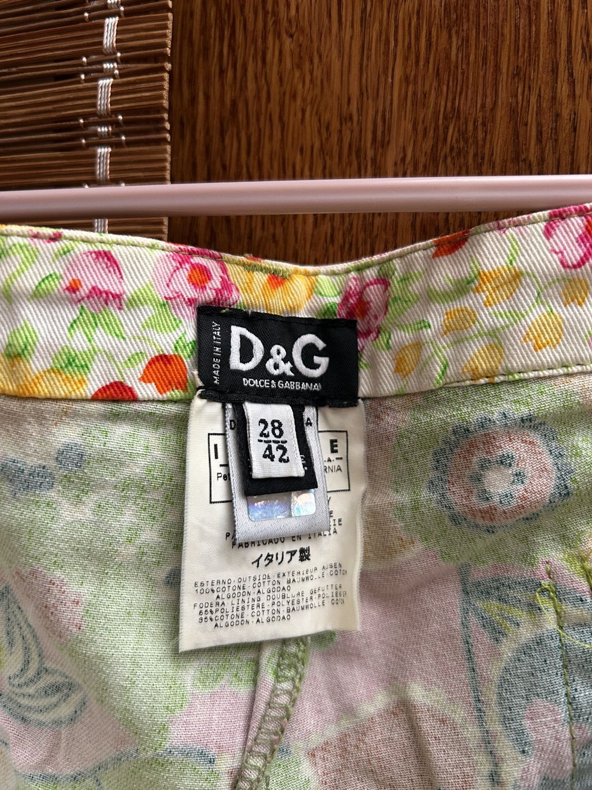 Y2k Dolce & Gabbana Hippie Print Floral Shorts Size 28(42