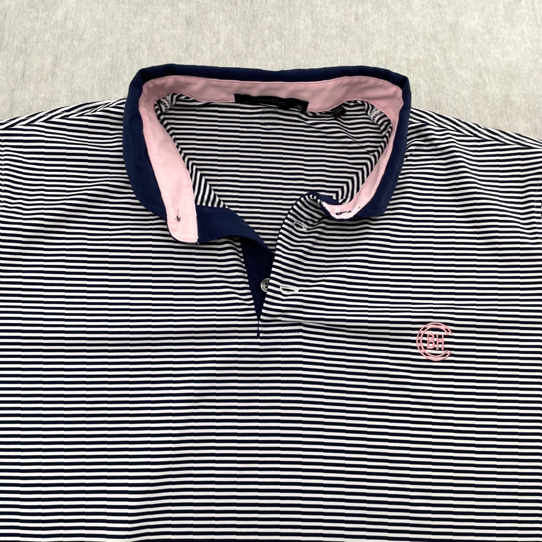 Vintage Greyson Shirt Adult XL Polo Blue Striped Logo Stretch Mens Polo XL Blue Greyson Shirt Adult XL Polo Stretch Logo Striped Blue Mens XL Size US XL / EU 56 / 4 - 3 Thumbnail