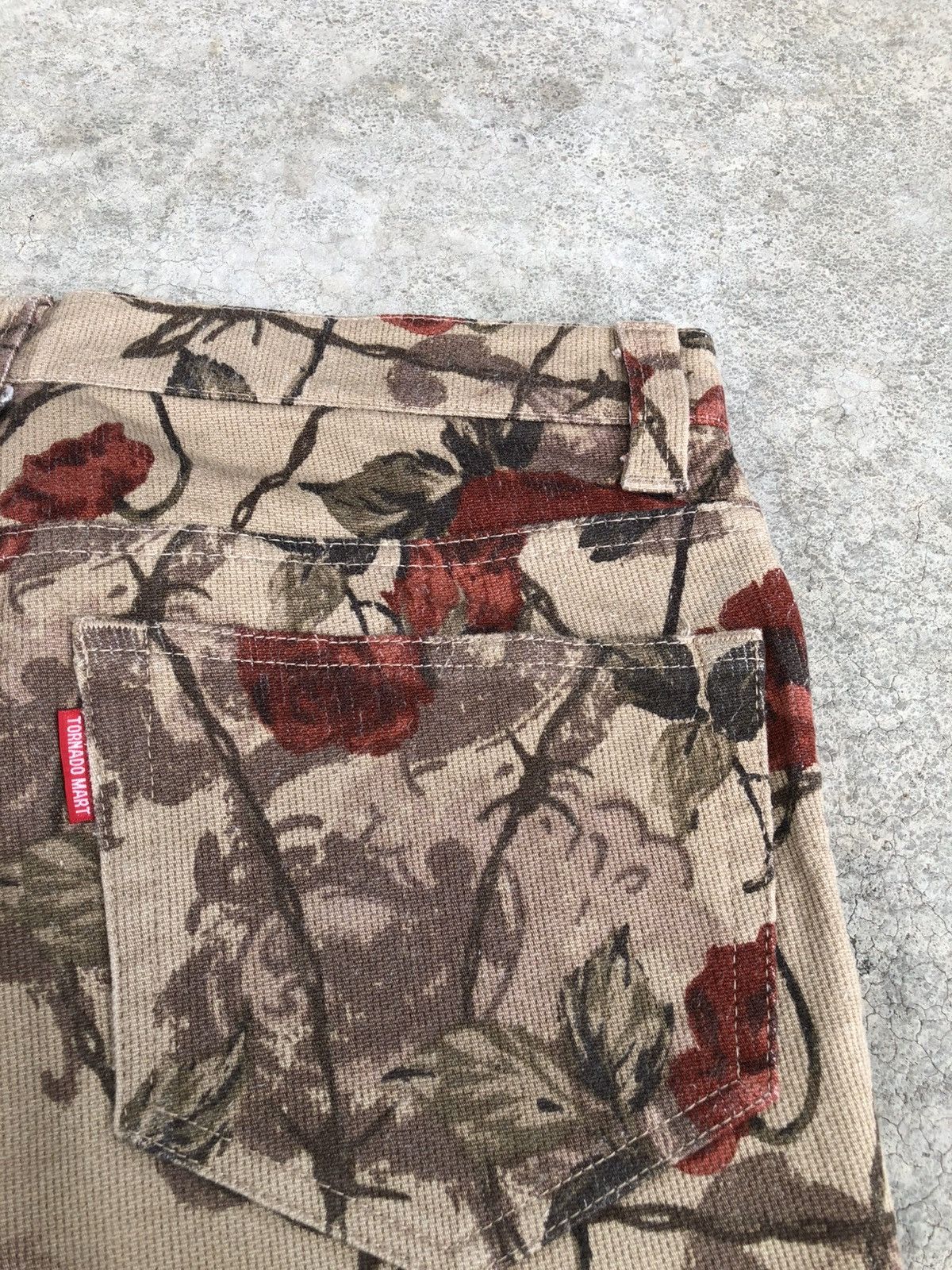 Tornado Mart Rare Tornado Mart Flared Bootcut Jeans Fullprint Flower Size US 31 - 17 Thumbnail