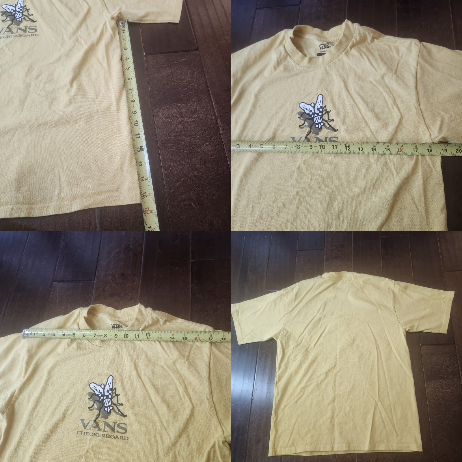 Vans VANS T-Shirt Mens Small Yellow Graphic Print Checkerboard Fly 90s Classic Skate Tee Size US S / EU 44-46 / 1 - 8 Thumbnail