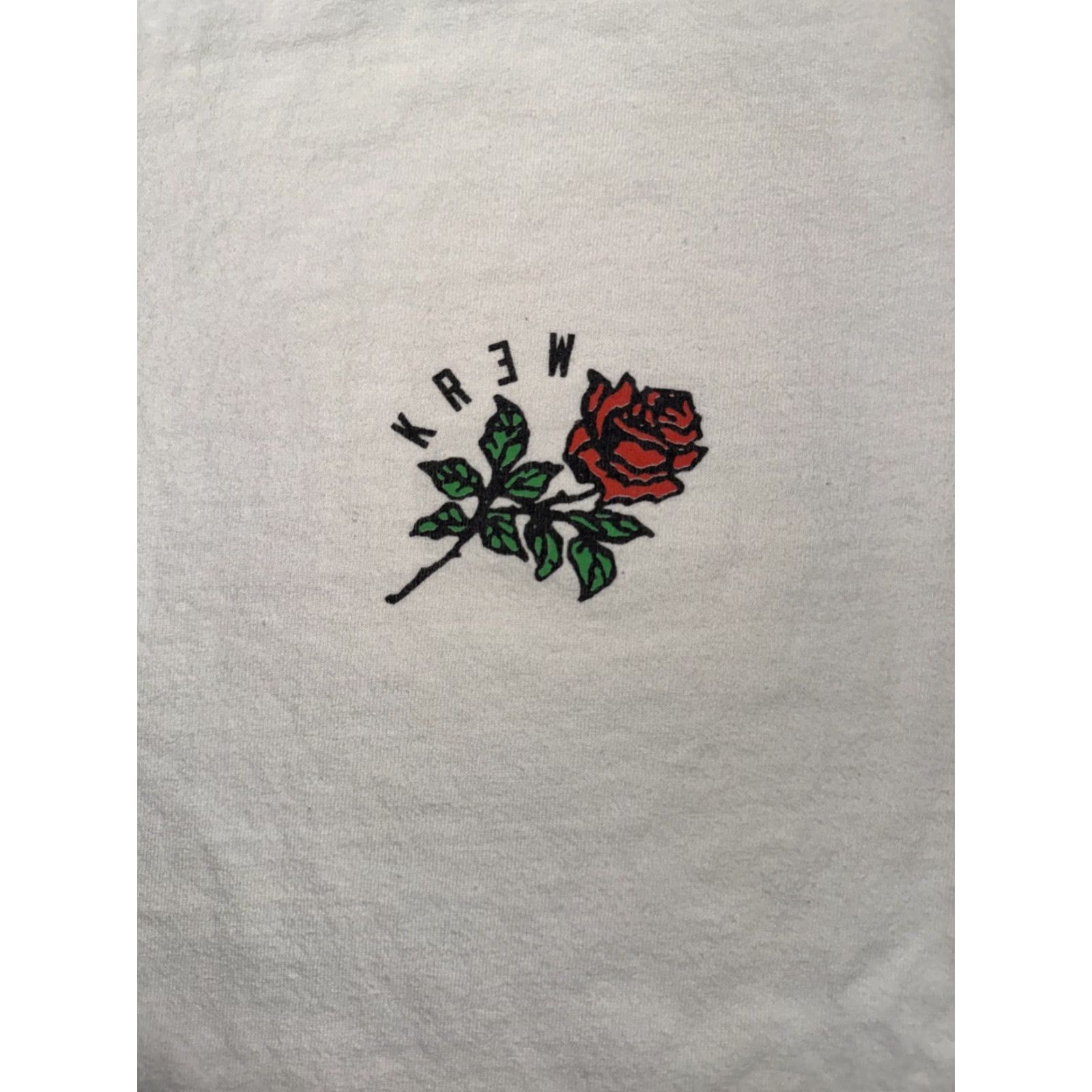 Krewe Krew Kalifornia Rose Long Sleeve T-Shirt White Large 21x26 Mens Crew Neck Graphic Print Streetwear Skate Tee Size US L / EU 52-54 / 3 - 2 Thumbnail