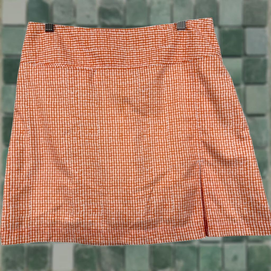 Izod IZOD XFG Skort Women 6 Orange White Geometric Sporty Active Stretch Golf Tennis Size ONE SIZE - 1 Thumbnail
