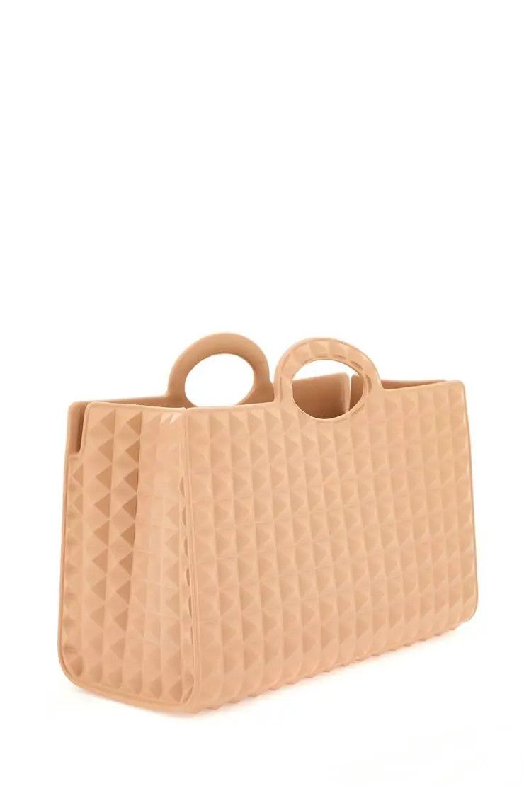 o1s22i1n0324 Size-OS Rubber Tote Bag in Pink