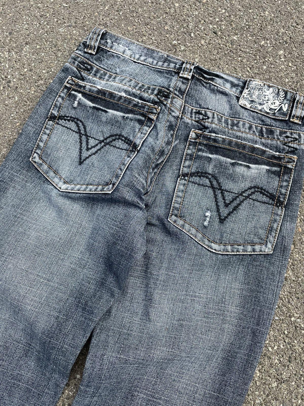Japanese Brand × Vintage Y2K Biker Chrome Hearts Style Straight Fit Jeans Size US 32 / EU 48 - 5 Thumbnail