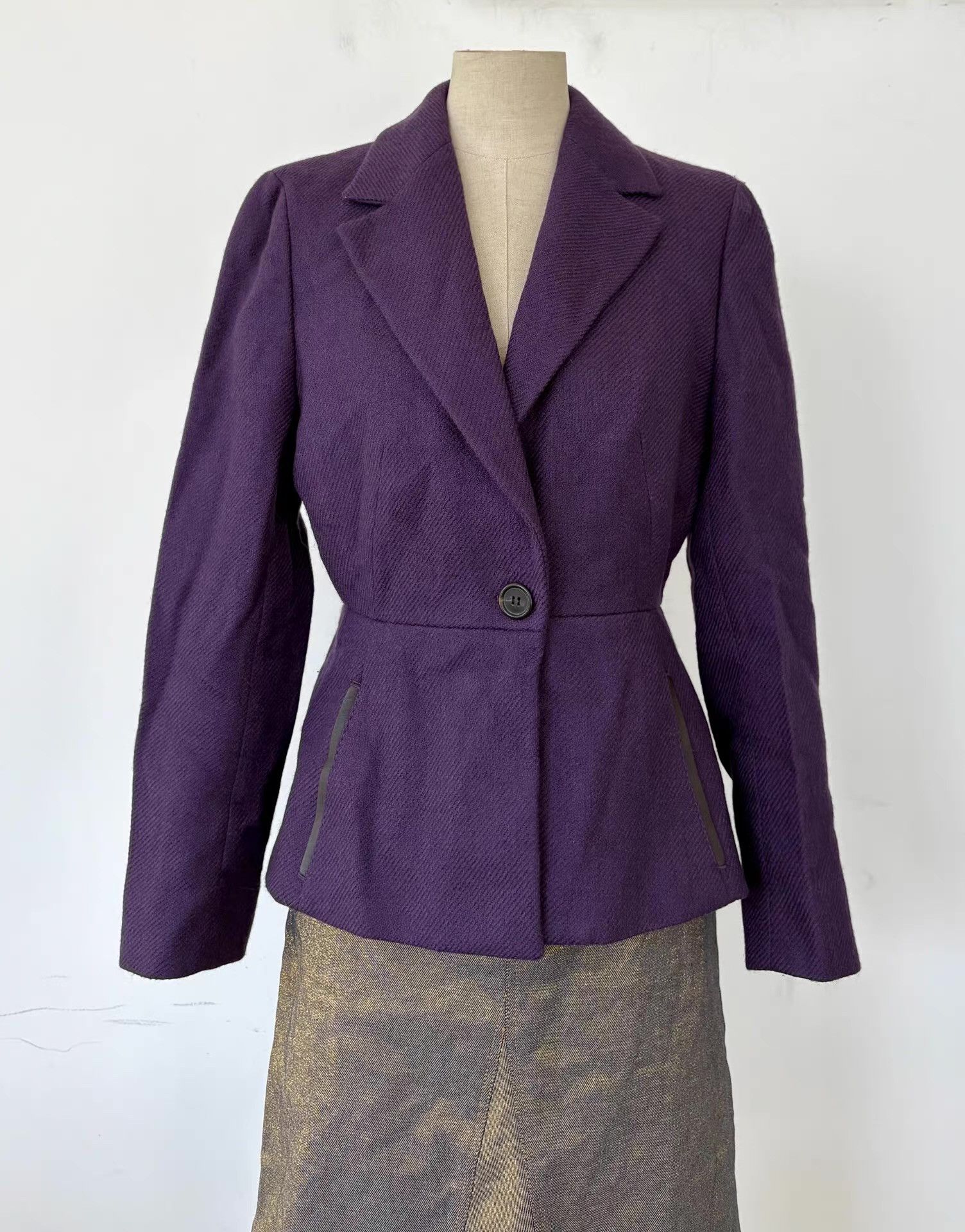 Prada Prada Women's Purple Wool Blazer Ｑ21 Size 50R - 1 Thumbnail