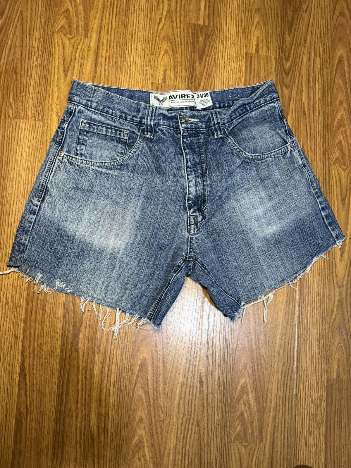 Avirex Avirex Y2K Cut-Off High Waisted embroidery Shorts Size 34. Size 34" / US 12 / IT 48 - 4 Thumbnail