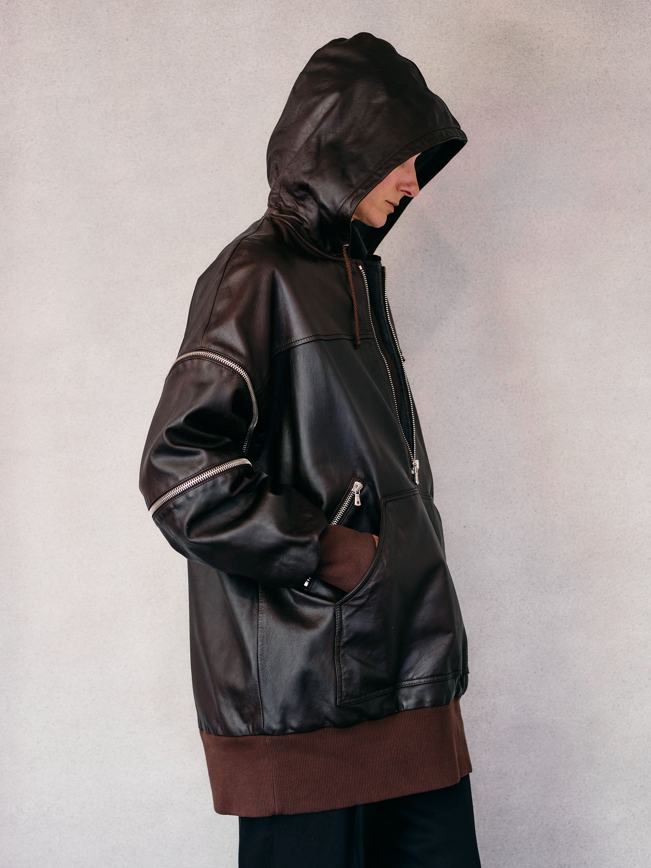 Dolce & Gabbana Dolce & Gabbana AW 2003 Goat Leather Hoodie Size US L / EU 52-54 / 3 - 12 Thumbnail
